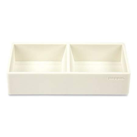 Poppin Softie This + That Tray, 2-Compartment, 3 x 6.25 x 1.5, White (570742)