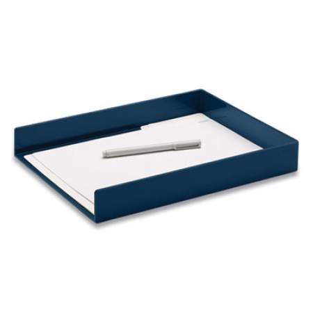 Poppin Stackable Mail and Accessory Trays, 1 Section, Letter Size Files, 9.75 x 12.5 x 1.75, Slate Blue (24342719)
