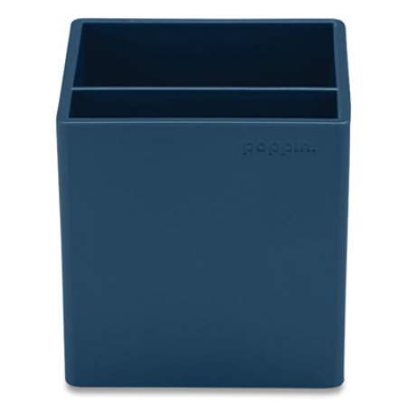 Poppin Pen Cup, 3.25 x 3.25 x 3.25, Plastic, Slate Blue (24342722)
