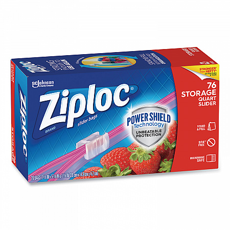 Slider Storage Bags, Quart, 5.88