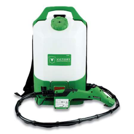 Victory Innovations Professional Cordless Electrostatic Backpack Sprayer, 2.25 gal, 48" Hose, Green/Translucent White/Black (VP300ESK)
