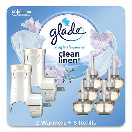 Plugin Scented Oil, Clean Linen, 0.67 oz, 2 Warmers and 6 Refills/Pack (319963)
