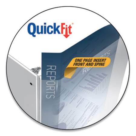 Stride QuickFit Ledger D-Ring View Binder, 3 Rings, 1.5" Capacity, 11 x 17, White (923886)