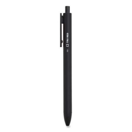 TRU RED Quick Dry Gel Pen, Retractable, Fine 0.5 mm, Black Ink, Black Barrel, 5/Pack (24377016)