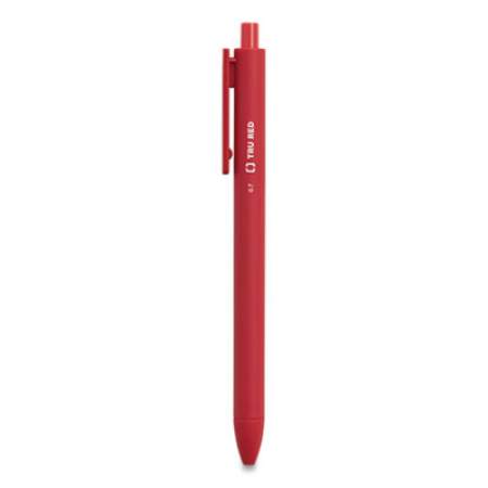 TRU RED Quick Dry Gel Pen, Retractable, Medium 0.7 mm, Red Ink, Red Barrel, Dozen (24377032)
