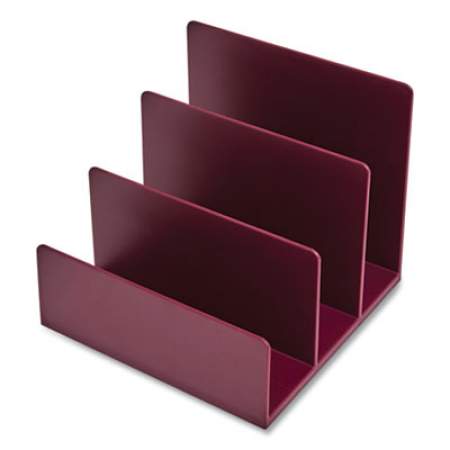 TRU RED Plastic Incline Mail Sorter, 3 Sections, Letter Size Files, 6.3 x 6.3 x 5.5, Purple (24380393)