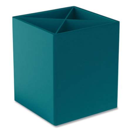 TRU RED Divided Plastic Pencil Cup, 3.31 x 3.31 x 3.87, Teal (24380395)
