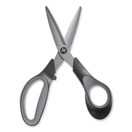 TRU RED Non-Stick Titanium-Coated Scissors, 7" Long, 2.88" Cut Length, Gun-Metal Gray Blades, Black/Gray Straight Handle (24380500)