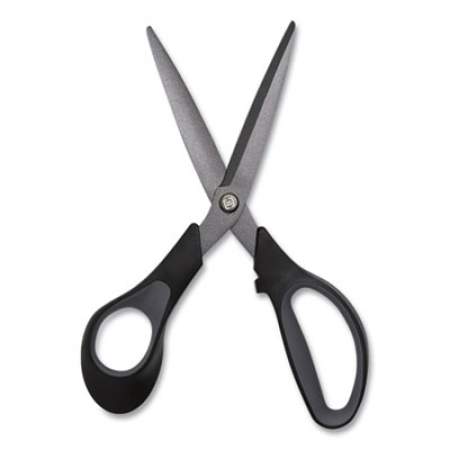 TRU RED Non-Stick Titanium-Coated Scissors, 7" Long, 3.86" Cut Length, Gun-Metal Gray Blades, Black/Gray Straight Handle (24380512)