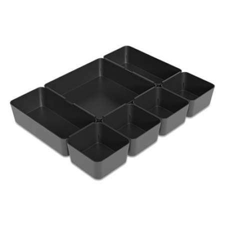 TRU RED Ten-Compartment Plastic Drawer Organizer, 7.83 x 8.19 x 5.35, Black (24418574)