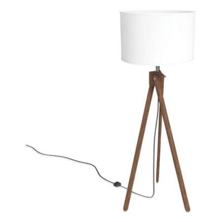 Union & Scale Essentials Wood Floor Lamp with Drum Shade, 57.5" h, Espesso/White (24411252)