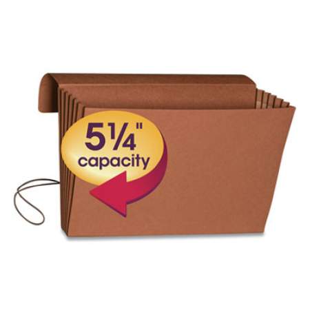 Smead Extra-Wide Expanding Wallets w/ Elastic Cord, 5.25" Expansion, 1 Section, Legal Size, Redrope (71189)
