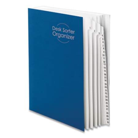 Smead Deluxe Expandable Indexed Desk File/Sorter, 31 Dividers, Dates, Letter-Size, Dark Blue Cover (89294)
