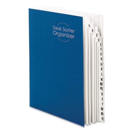 Smead Deluxe Expandable Indexed Desk File/Sorter, Reinforced Tabs, 20 Dividers, Alpha, Letter-Size, Dark Blue Cover (89282)