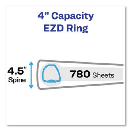 Avery Durable View Binder with DuraHinge and EZD Rings, 3 Rings, 4" Capacity, 11 x 8.5, Black, (9800) (09800)