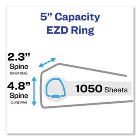 Avery Durable Non-View Binder with DuraHinge and EZD Rings, 3 Rings, 5" Capacity, 11 x 8.5, Black, (8901) (08901)