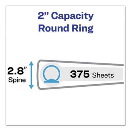 Avery Showcase Economy View Binder with Round Rings, 3 Rings, 2" Capacity, 11 x 8.5, White (19701)
