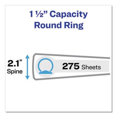 Avery Showcase Economy View Binder with Round Rings, 3 Rings, 1.5" Capacity, 11 x 8.5, White (19651)
