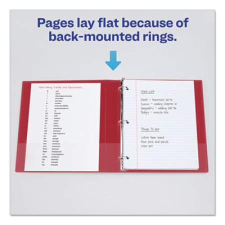 Avery Economy Non-View Binder with Round Rings, 3 Rings, 1.5" Capacity, 11 x 8.5, Red, (3410) (03410)