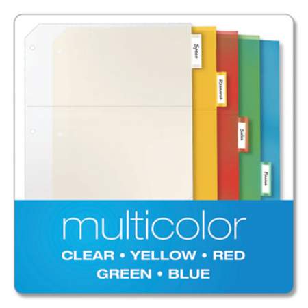 Cardinal Poly Ring Binder Pockets, 11 x 8 1/2, Letter, Assorted Colors, 5/Pack (84009)