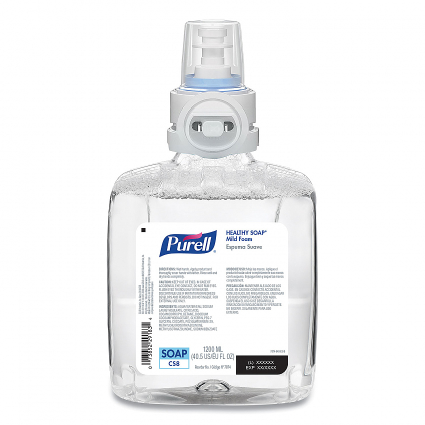Professional HEALTHY SOAP Mild Foam Refill, For CS8 Dispensers, Fragrance-Free, 1,200 mL, 2/Carton (787402CT)