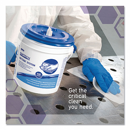 Power Clean Wipers for Disinfectants, Sanitizers,Solvents WetTask Customizable Wet Wipe System, 140/Roll, 6 Rolls/1 Bucket/CT (0621102)