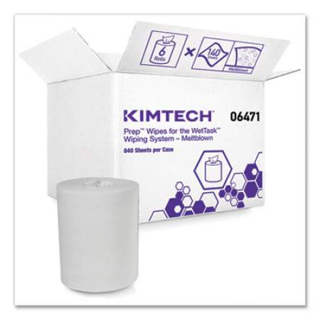 Kimtech WetTask System Prep Wipers for Bleach, Disinfectants and Sanitizers Hygienic Enclosed System Refills, 140/Roll, 6 Roll/Carton (0647104)