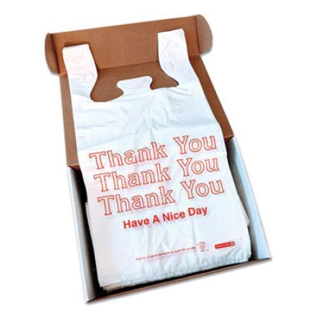 Monarch Plastic "Thank You - Have a Nice Day" Shopping Bags, 11.5" x 6.5" x 22", White, 250/Box (925128)