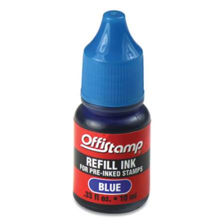 Offistamp REFILL INK FOR PRE-INKED STAMPS, 0.33 OZ, BLUE (321838)