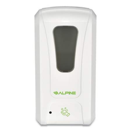 Alpine Automatic Hands-Free Foam Hand Sanitizer/Soap Dispenser with Drip Tray, 1,200 mL, 6 x 4.4 x 18, White (430FT)