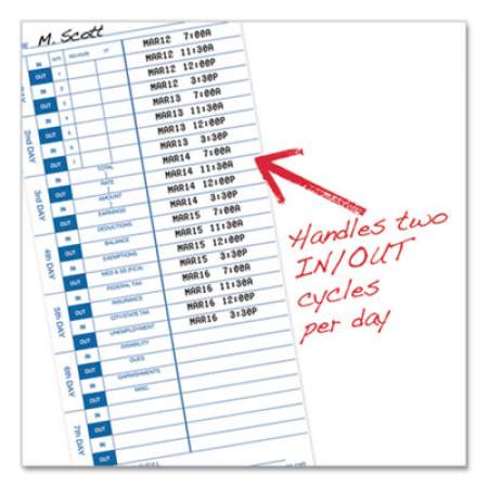 Pyramid Technologies Time Cards for 3000 Series Time Clocks, Weekly, 4 x 9, 100/Pack (412757)