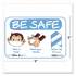 Tabbies BeSafe Messaging Education Wall Signs, 9 x 6,  "Be Safe, Wear a Mask, Wash Your Hands, Follow the Arrows", Monkey, 3/Pack (29506)