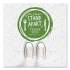 Tabbies BeSafe Messaging Floor Decals, Be Smart Stand Apart; Knife/Fork; Thank You, 12" Dia., Green/White, 6/Carton (79061)