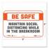 Tabbies BeSafe Messaging Repositionable Wall/Door Signs, 9 x 6, Maintain Social Distancing While In The Breakroom, White, 30/Carton (29156)