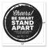 Tabbies BeSafe Messaging Floor Decals, Cheers;Be Smart Stand Apart;Thank You for Keeping A Safe Distance, 12" Dia, Black/White, 60/CT (79185)