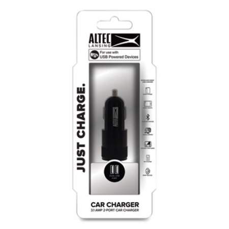 Altec Lansing Dual USB Car Charger, Black (AL9075)