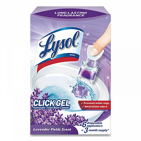 Click Gel Automatic Toilet Bowl Cleaner, Lavender Fields Scent, 6/Box, 4 Boxes/Carton (89060CT)