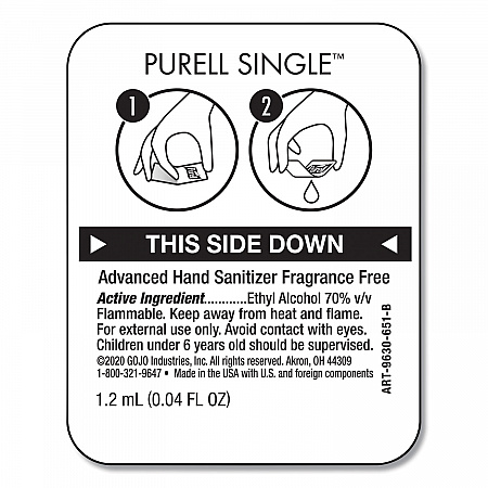 Advanced Hand Sanitizer Single Use, Gel, 1.2 mL Packet, Fragrance-Free, 2,000/Carton (96302MNS)