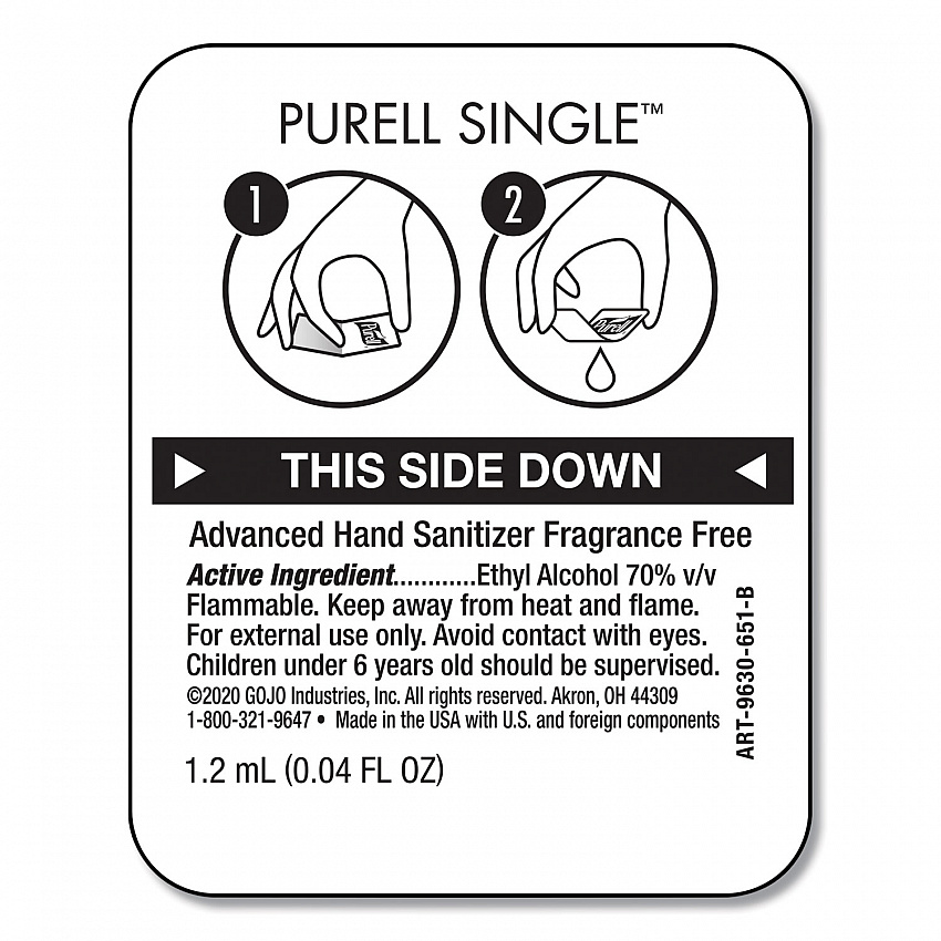 Advanced Hand Sanitizer Single Use, Gel, 1.2 mL Packet, Fragrance-Free, 2,000/Carton (96302MNS)