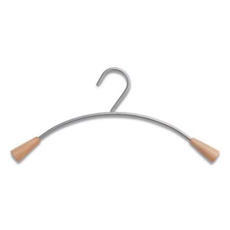 Alba Metal and Wood Coat Hangers, 6/Set, Gray/Mahogany (PMCIN6)