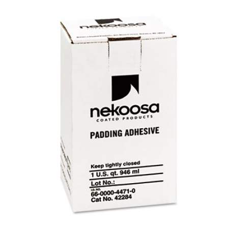 Nekoosa Fan-Out Padding Adhesive, 32 oz, Dries Clear (42284)