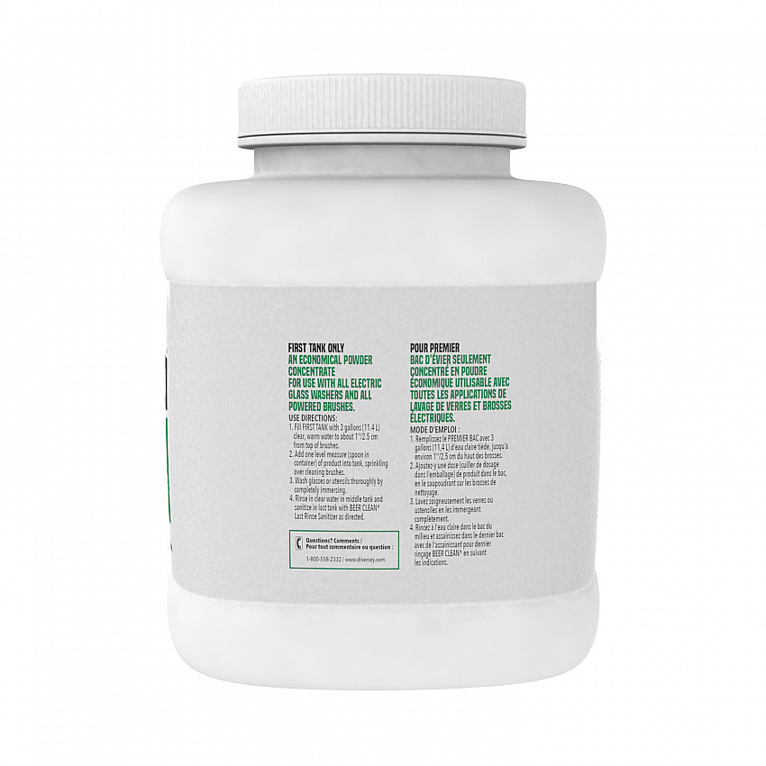 Beer Clean Glass Cleaner, Powder, 4 lb. Bucket, 2/Carton (990241)