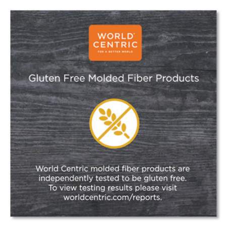 World Centric Fiber Hinged Containers, 9 x 9 x 3, Natural, 300/Carton (TOSCU9)