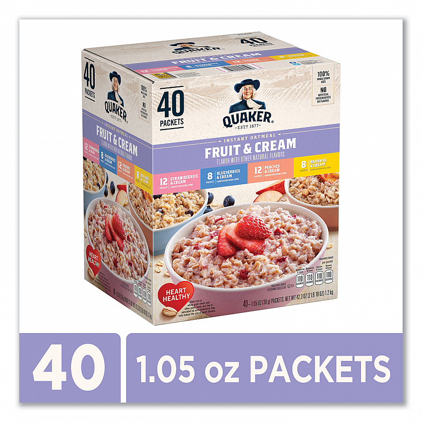 Instant Oatmeal, Assorted Varieties, 1.05 oz Packet, 40/Box (22001144)