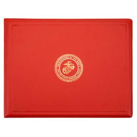 AbilityOne 7510010561927 SKILCRAFT Award Certificate Binder, 8 1/2 x 11, Marine Corps Seal, Red/Gold