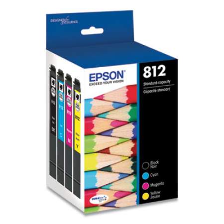 Epson T812120-BCS (T812) DURABrite Ultra Ink, 350/300 Page-Yield, Black/Cyan/Magenta/Yellow