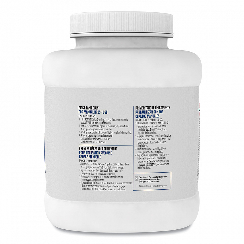 Beer Clean Glass Cleaner, Powder, 4 lb Bucket, 2/Carton (990201)