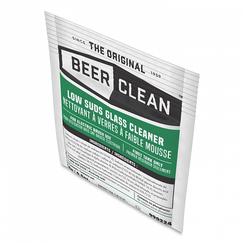 Beer Clean Glass Cleaner, Powder, 0.5 oz Packet, 100/Carton (990224)