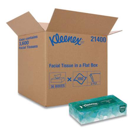 Kleenex White Facial Tissue, 2-Ply, White, Pop-Up Box, 100 Sheets/Box, 36 Boxes/Carton (21400)