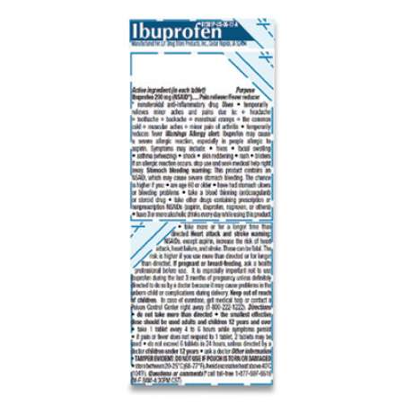 Lil' Drugstore Ibuprofen, 200 mg, Refill Pack, Two Tablets/Packet, 50 Packets/Box (97197)